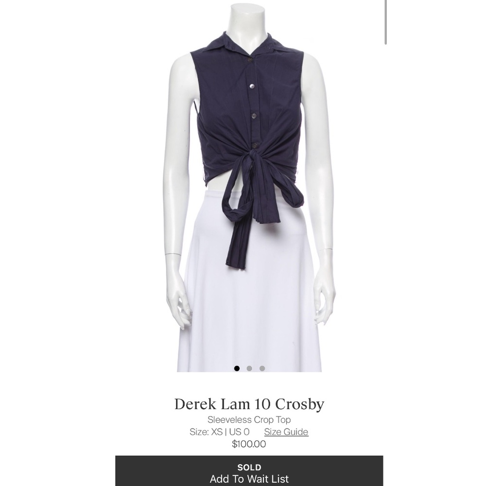 Derek Lam 10 Crosby Crop Wrap Top size 0